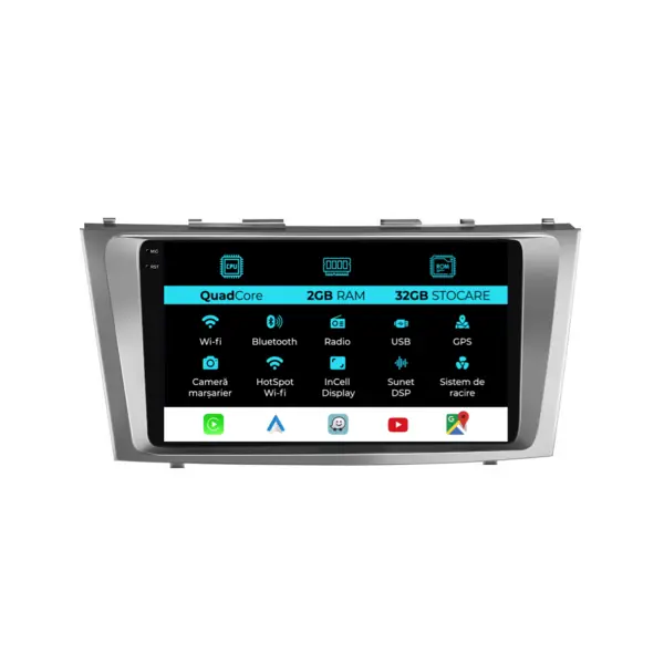 Navigatie Dedicata Toyota Camry (2006 - 2011), 9 Inch, 2Gb Ram, 32Gb Stocare, Android Auto, Carplay