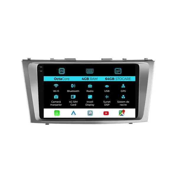 Navigatie Dedicata Toyota Camry (2006-2011), 9Inch, 4Gb Ram, 64Gb Stocare, Carplay