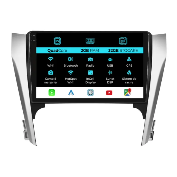 Navigatie Dedicata Toyota Camry (2012-2014), 10Inch, 2Gb Ram, 32Gb Stocare, Carplay