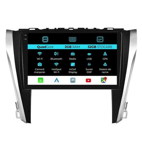 Navigatie Dedicata Toyota Camry (2015 - 2017), 10 Inch, 2Gb Ram, 32Gb Stocare, Android Auto, Carplay