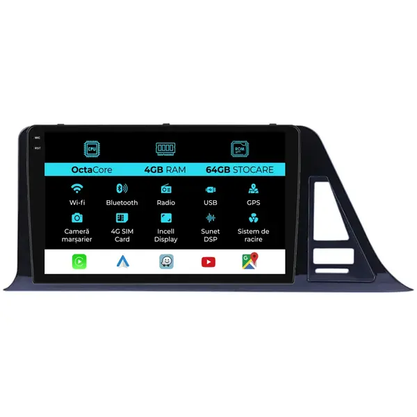 Navigatie Dedicata Toyota CHR (2016 - 2020), 9 Inch, 4Gb Ram, 64Gb Stocare, Android Auto, Carplay