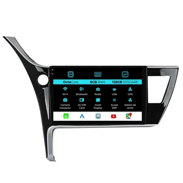 Navigatie Dedicata Toyota Corolla (2013 - 2019), 10 Inch, 6Gb Ram, 128Gb Stocare, Android Auto, Carplay