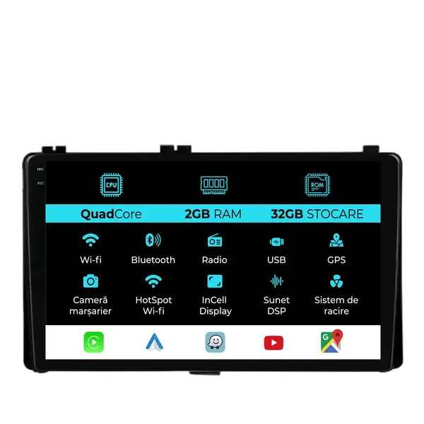 Navigatie Dedicata Toyota Corolla (2013 - 2019), 9 Inch, 2Gb Ram, 32Gb Stocare, Android Auto, Carplay