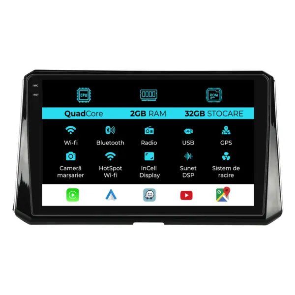 Navigatie Dedicata Toyota Corolla (2019-2025), 10Inch, 2Gb Ram, 32Gb Stocare, Carplay