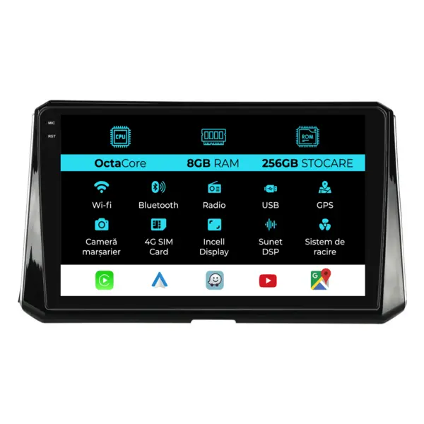 Navigatie Dedicata Toyota Corolla (2019-2025), 10Inch, 8Gb Ram, 256Gb Stocare, Carplay