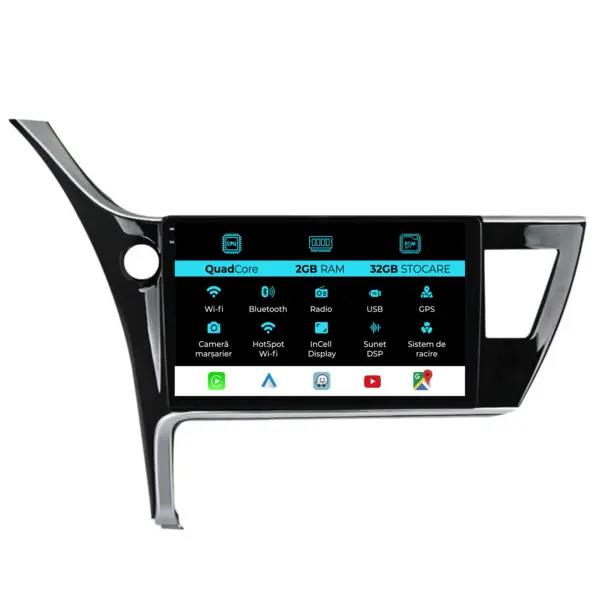 Navigatie Dedicata Toyota Corolla, Auris (2017-2020), 10Inch, 2Gb Ram, 32Gb Stocare, Carplay