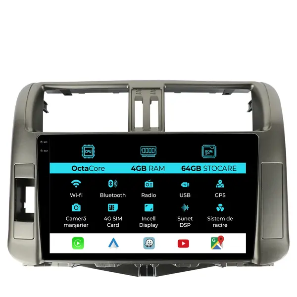 Navigatie Dedicata Toyota Land Cruiser Prado J150 (2009 - 2013), 9 Inch, 4Gb Ram, 64Gb Stocare, Android Auto, Carplay
