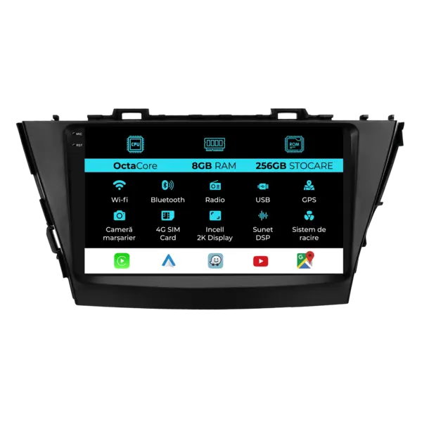 Navigatie Dedicata Toyota Prius Plus (2012-2020), 2K, 8Gb Ram, 256Gb Stocare, Carplay