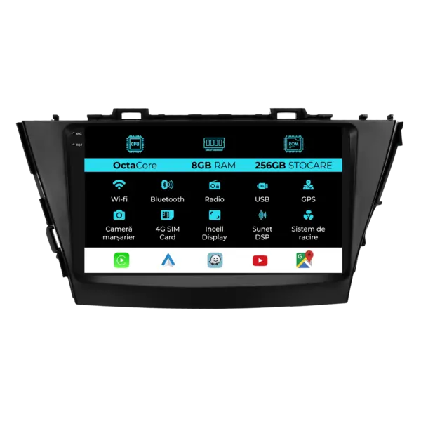 Navigatie Dedicata Toyota Prius Plus (2012-2020), 9Inch, 8Gb Ram, 256Gb Stocare, Carplay