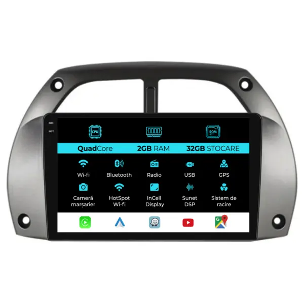 Navigatie Dedicata Toyota Rav 4 (2000 - 2005), 9 Inch, 2Gb Ram, 32Gb Stocare, Android Auto, Carplay