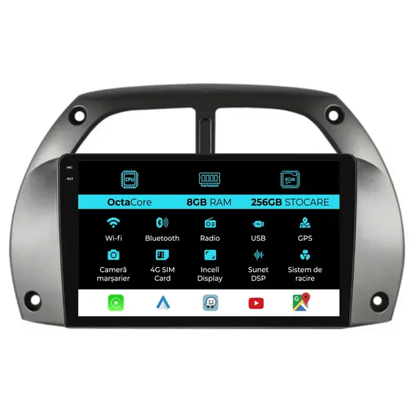 Navigatie Dedicata Toyota Rav 4 (2000-2005), 9Inch, 8Gb Ram, 256Gb Stocare, Carplay