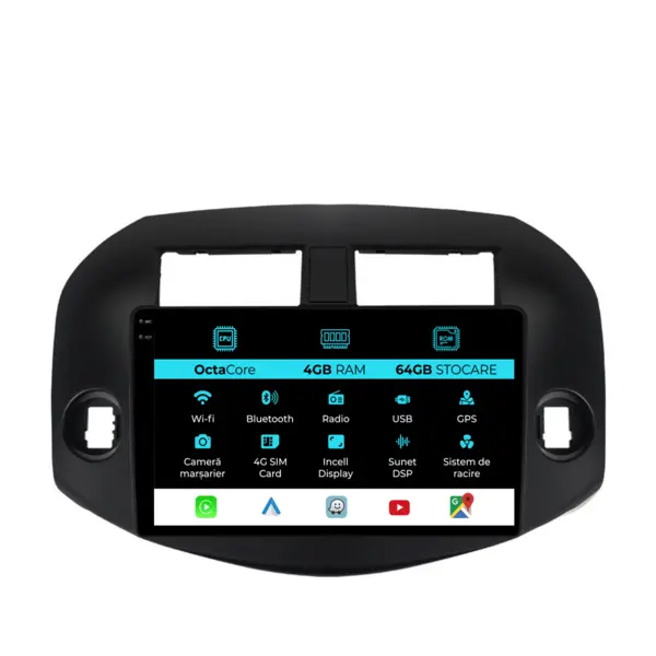 Navigatie Dedicata Toyota Rav 4 (2006-2013), 10Inch, 4Gb Ram, 64Gb Stocare, Carplay