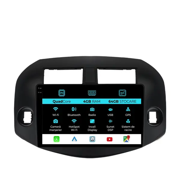 Navigatie Dedicata Toyota Rav 4 (2006-2013),QuadCore, 10Inch, 4Gb Ram, 64Gb Stocare, Carplay