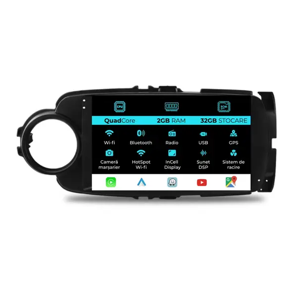 Navigatie Dedicata Toyota Yaris (2011-2018), 9Inch, 2Gb Ram, 32Gb Stocare, Carplay