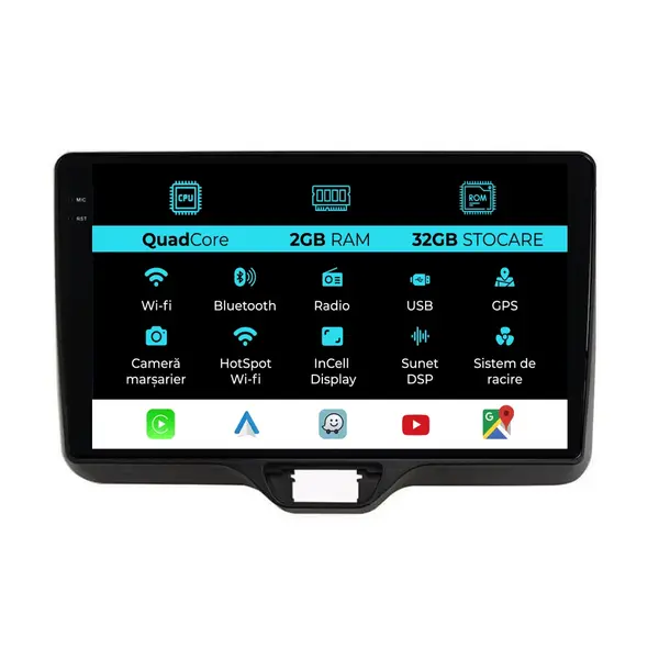 Navigatie Dedicata Toyota Yaris P21 (2020-2025), 10 Inch, 2Gb Ram, 32Gb Stocare, Carplay