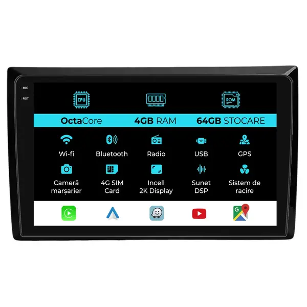 Navigatie Dedicata Volkswagen Beetle (2012-2018), 2K, 4Gb Ram, 64Gb stocare, Carplay