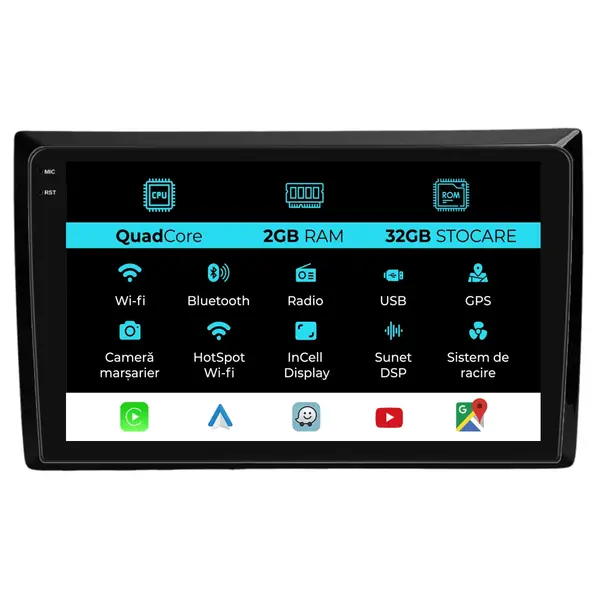 Navigatie Dedicata Volkswagen Beetle (2012 - 2018), 9 Inch, 2Gb Ram, 32Gb Stocare, Android Auto, Carplay