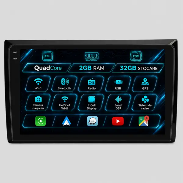Navigatie Dedicata Volkswagen Beetle (2012 - 2018), 9 Inch, 2Gb Ram, 32Gb Stocare, Android Auto, Carplay