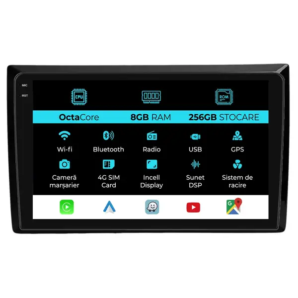 Navigatie Dedicata Volkswagen Beetle (2012-2018), 9Inch, 8Gb Ram, 256Gb stocare, Carplay
