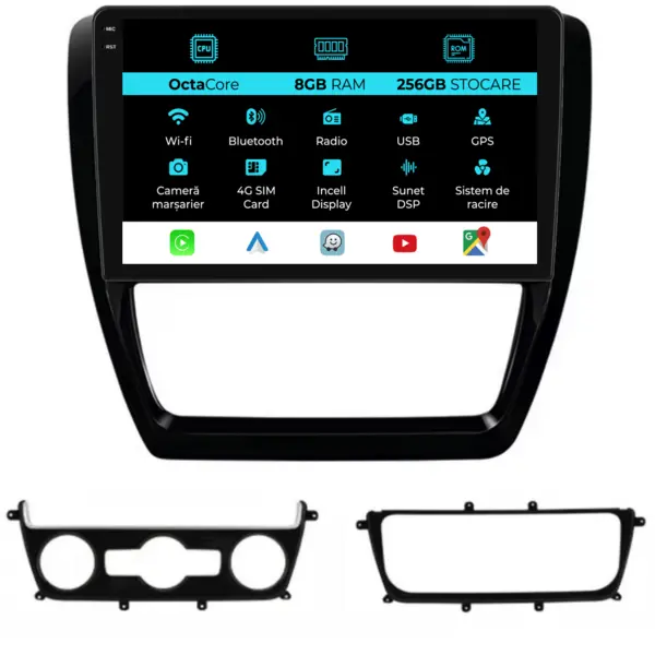 Navigatie Dedicata Volkswagen Jetta (2011-2018), 10Inch, 8Gb Ram, 256Gb Stocare, Carplay