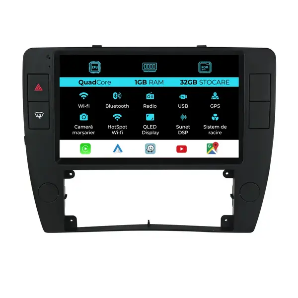 Navigatie Dedicata Volkswagen Passat B5 (2000-2005), 9Inch, 1Gb Ram, 32Gb Stocare, Carplay
