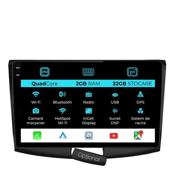 Navigatie Dedicata Volkswagen Passat B6 B7 CC (2005-2015), 10Inch, 2Gb Ram, 32Gb Stocare, Carplay