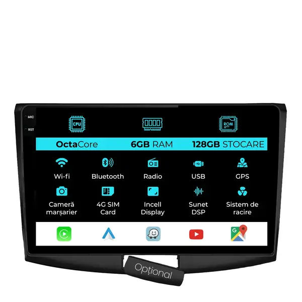 Navigatie Dedicata Volkswagen Passat B6 B7 CC (2005-2015), 10Inch, 6Gb Ram, 128Gb Stocare, Carplay