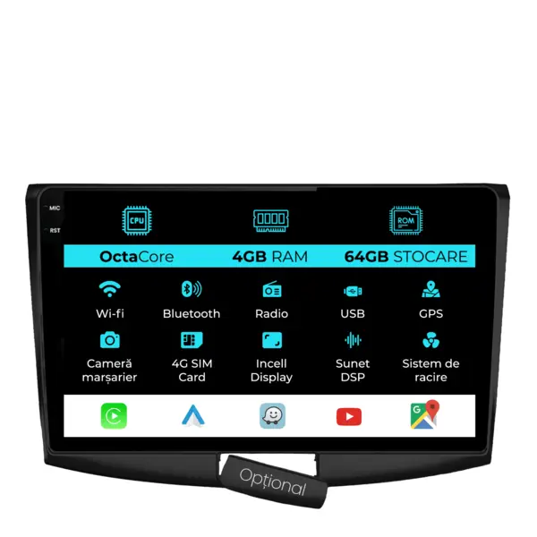 Navigatie Dedicata Volkswagen Passat B6 B7 CC (2005-2015), 10Inch, 4Gb Ram, 64Gb Stocare, Carplay
