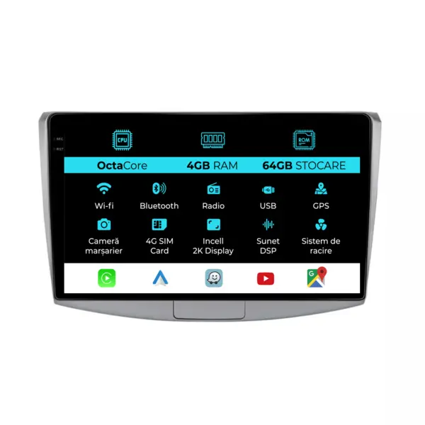 Navigatie Dedicata Volkswagen Passat B6 B7 CC (2005-2015), 2K, 4Gb Ram, 64Gb Stocare, Carplay
