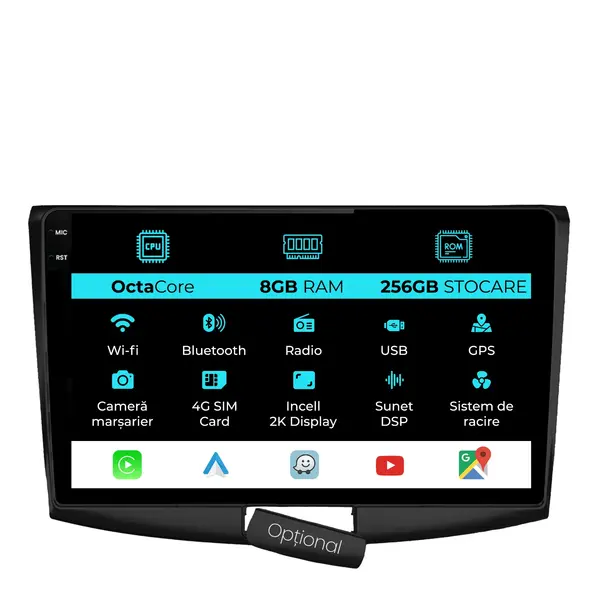 Navigatie Dedicata Volkswagen Passat B6 B7 CC (2005-2015), 2K, 8Gb Ram, 256Gb Stocare, Carplay