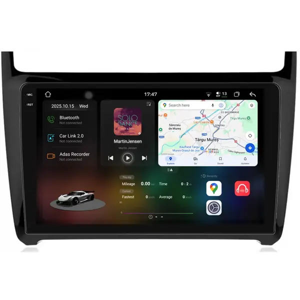 Navigatie Dedicata Volkswagen Polo (2004 - 2011), 2K, 12Gb Ram, 256Gb Stocare, Android Auto, Carplay