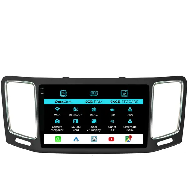 Navigatie Dedicata Volkswagen Sharan (2010 - 2014), 2K, 4Gb Ram, 64Gb Stocare, Android Auto, Carplay