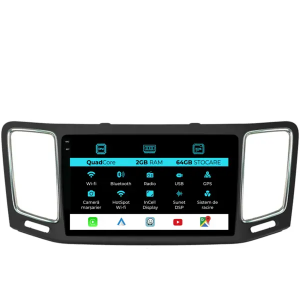 Navigatie Dedicata Volkswagen Sharan (2010 - 2014), 9 Inch, 2Gb Ram, 32Gb Stocare, Android Auto, Carplay
