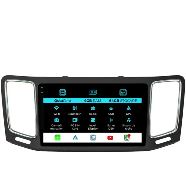 Navigatie Dedicata Volkswagen Sharan (2010 - 2014), 9 Inch, 4Gb Ram, 64Gb Stocare, Android Auto, Carplay