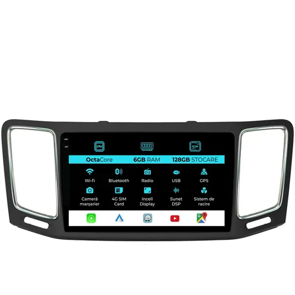 Navigatie Dedicata Volkswagen Sharan (2010 - 2014), 9 Inch, 6Gb Ram, 128Gb Stocare, Android Auto, Carplay