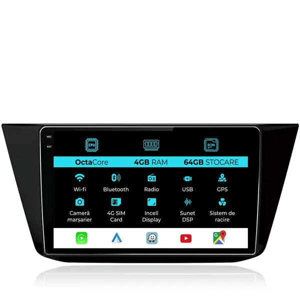 Navigatie Dedicata Volkswagen Tiguan (2016-2023), 10Inch, 4Gb Ram, 64Gb Stocare, Carplay