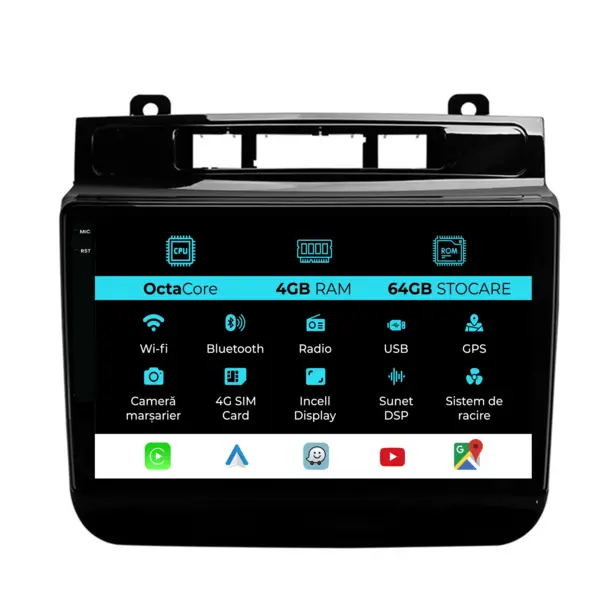 Navigatie Dedicata Volkswagen Touareg (2010-2018), 9Inch, 4Gb Ram, 64Gb Stocare, Carplay