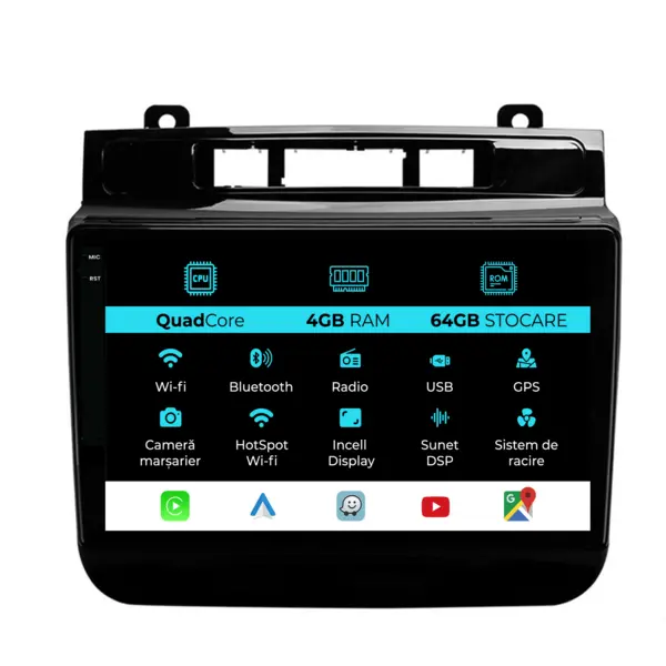 Navigatie Dedicata Volkswagen Touareg (2010-2018),QuadCore, 9Inch, 4Gb Ram, 64Gb Stocare, Carplay