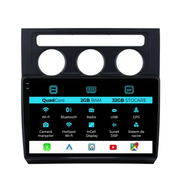 Navigatie Dedicata Volkswagen Touran (2003 - 2014), 9 Inch, 2Gb Ram, 32Gb Stocare, Android Auto, Carplay