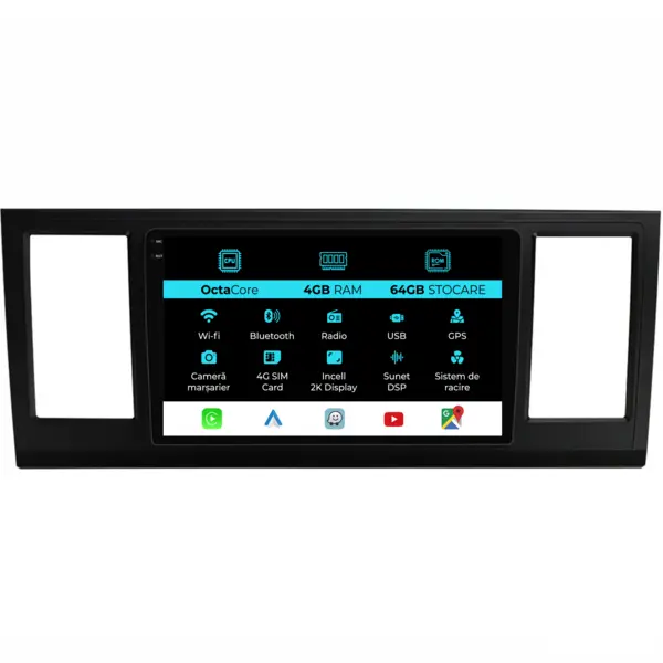 Navigatie Dedicata Volkswagen Transporter (2003 - 2015), 2K, 4Gb Ram, 64Gb Stocare, Android Auto, Carplay
