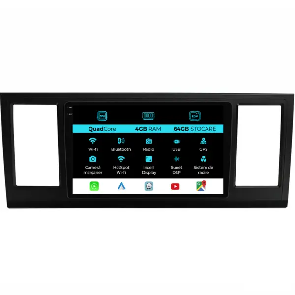 Navigatie Dedicata Volkswagen Transporter (2003 - 2015), QuadCore, 9 Inch, 4Gb Ram, 64Gb Stocare, Android Auto, Carplay