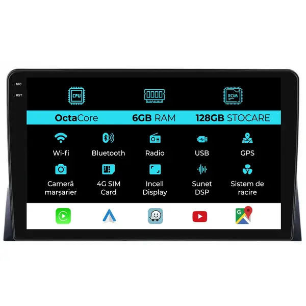 Navigatie Dedicata Volkswagen Transporter, Multivan (2003-2015), 9Inch, 6Gb Ram, 128Gb Stocare, Carplay