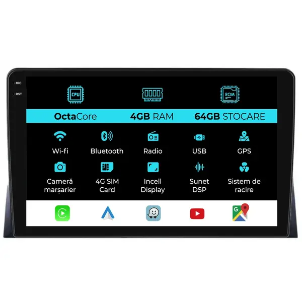 Navigatie Dedicata Volkswagen Transporter, Multivan (2003-2015), 9Inch, 4Gb Ram, 64Gb Stocare, Carplay