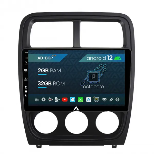 Navigatie Dodge Caliber (2010-2012), Android 12, P-Octacore 2GB RAM + 32GB ROM, 9 Inch - AD-BGP9002+AD-BGRKIT295V2