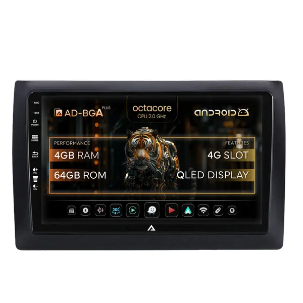 Navigatie Fiat Stilo, Android, A-Octacore 4GB RAM + 64GB ROM, 9 Inch - AD-BGA9004+AD-BGRKIT356V2