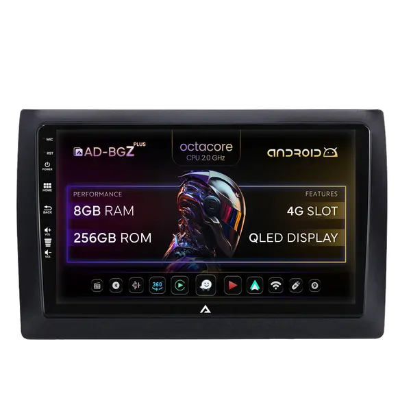 Navigatie Fiat Stilo, Android, Z-Octacore 8GB RAM + 256GB ROM, 9 Inch - AD-BGZ9008+AD-BGRKIT356V2