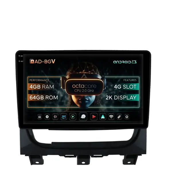 Navigatie Fiat Strada Idea (2011-2016), Android, V-Octacore 4GB RAM + 64GB ROM, 9.5 Inch - AD-BGV9004+AD-BGRKIT350