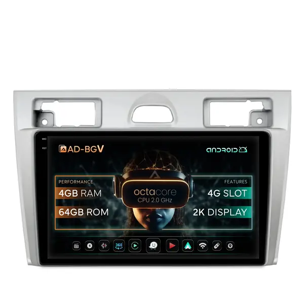 Navigatie Ford Fiesta (2002-2008), Android, V-Octacore 4GB RAM + 64GB ROM, 9.5 Inch - AD-BGV9004+AD-BGRKIT143