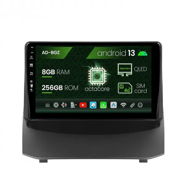 Navigatie Ford Fiesta (2009-2012), Android 13, Z-Octacore 8GB RAM + 256GB ROM, 9 Inch - AD-BGZ9008+AD-BGRKIT131-0912