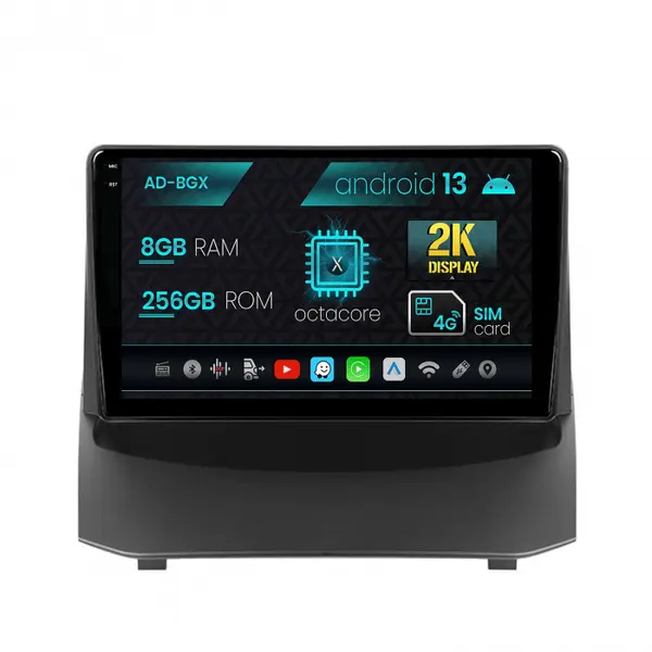 Navigatie Ford Fiesta (2013-2017), Android 13, X-Octacore 8GB RAM + 256GB ROM, 9.5 Inch - AD-BGX9008+AD-BGRKIT131-1317